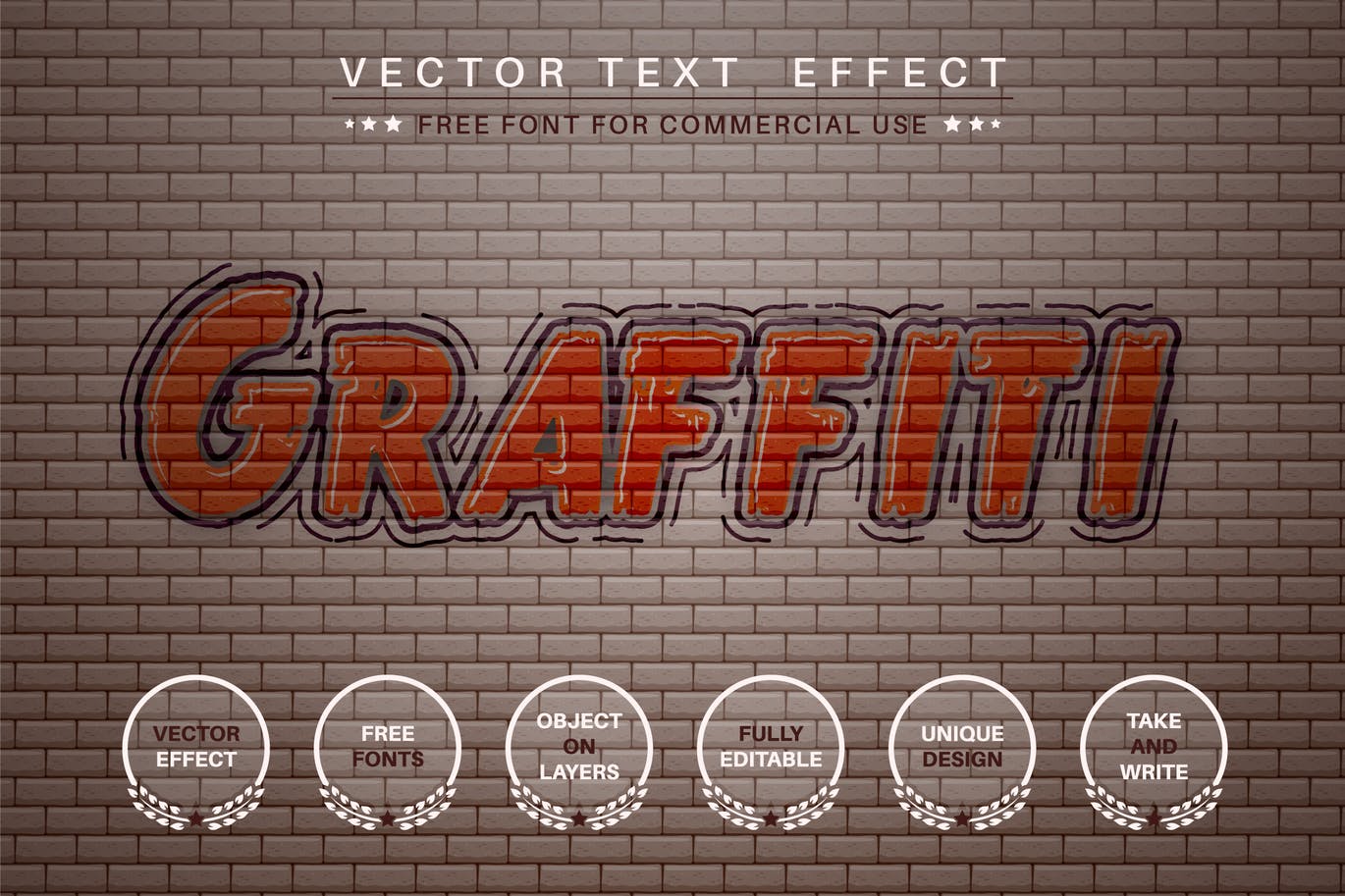 时尚高端涂鸦质感的AI矢量文字字体设计图层样式- AI、EPS