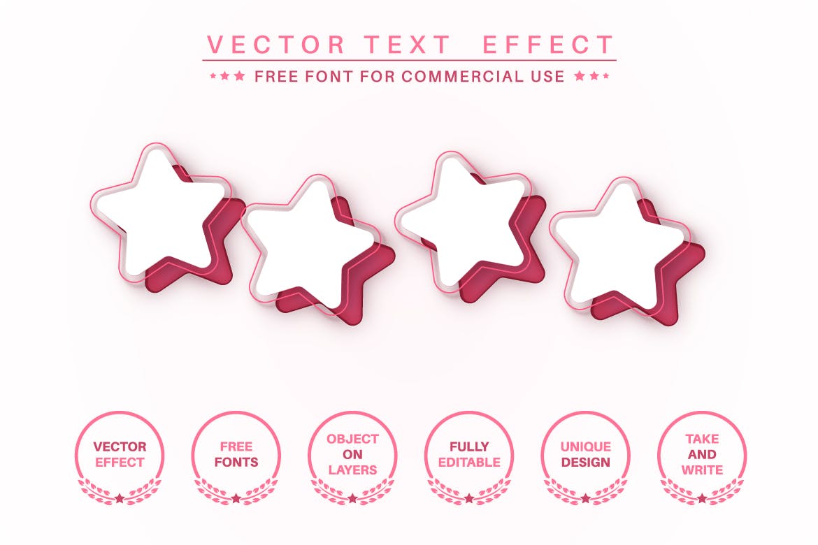 剪纸风格PS字体图层样式下载（PSD）