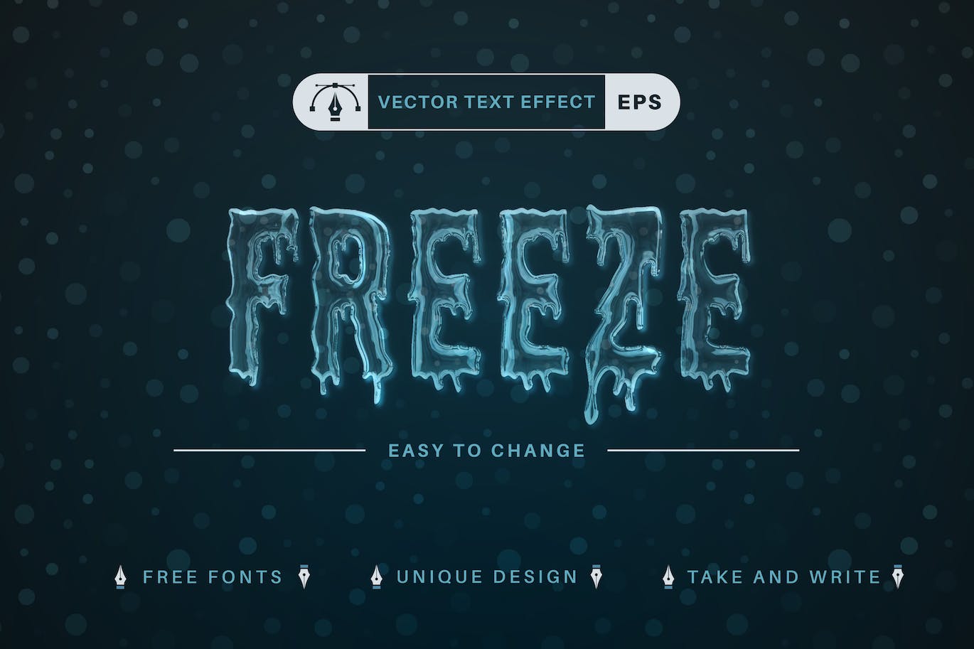 冰冻-可编辑文本效果，字体样式