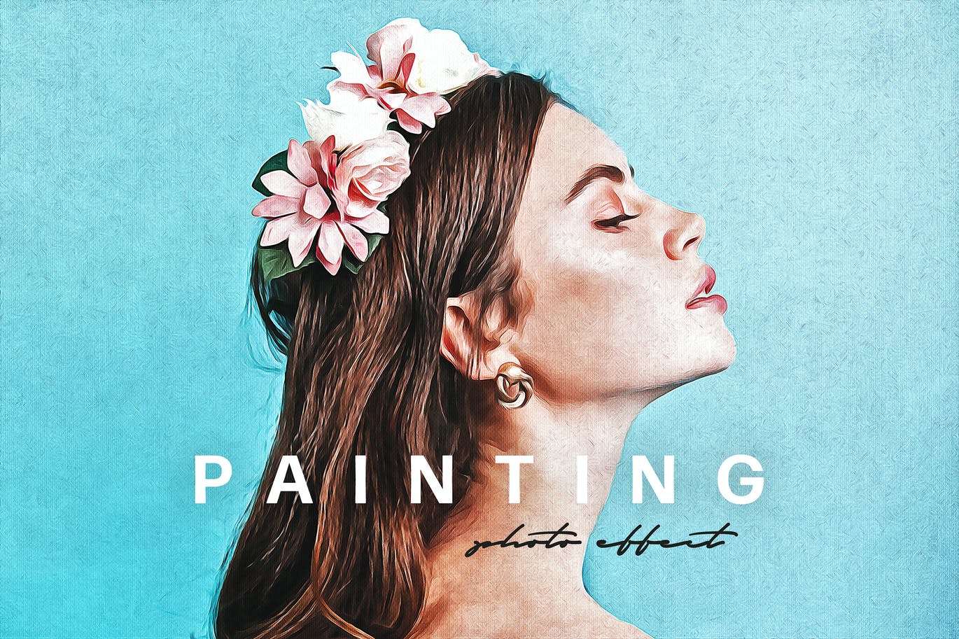 时尚高端逼真质感的手绘油画质感图层样式