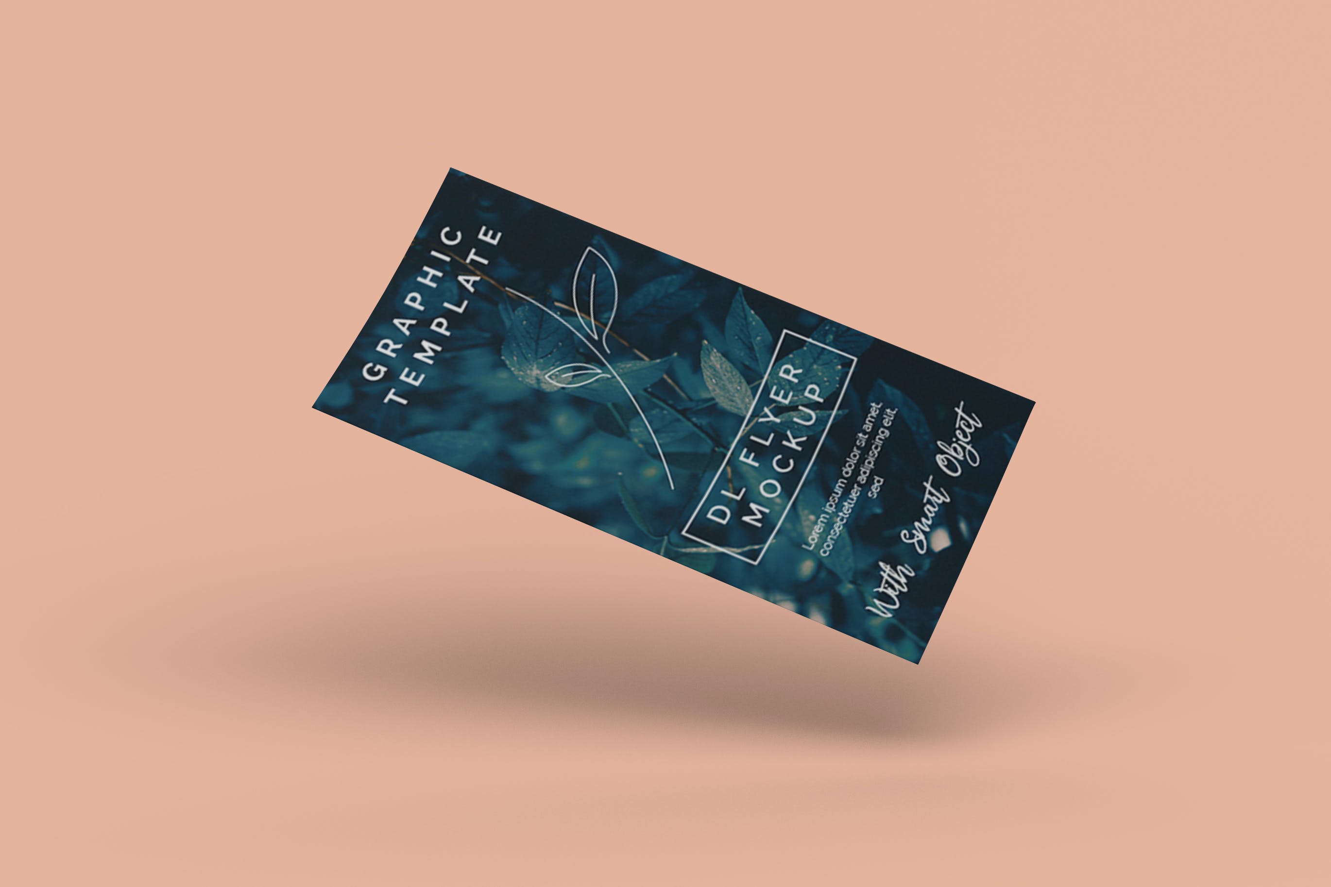 浮动风格DL尺寸宣传单效果图样机 Floating DL Flyer Mockup