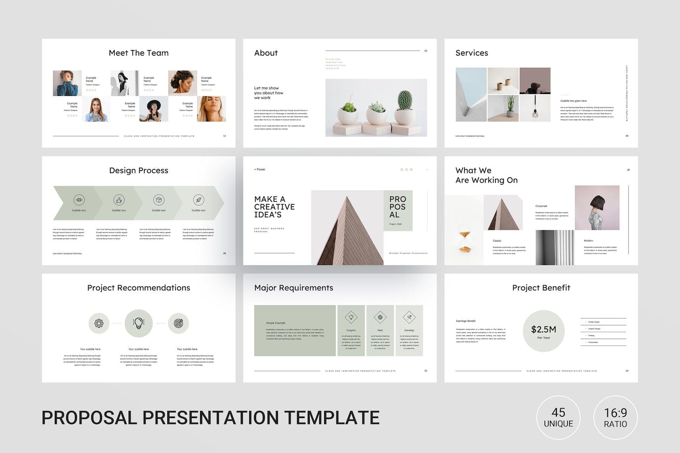 精美小清新项目提案业务汇报ppt模板