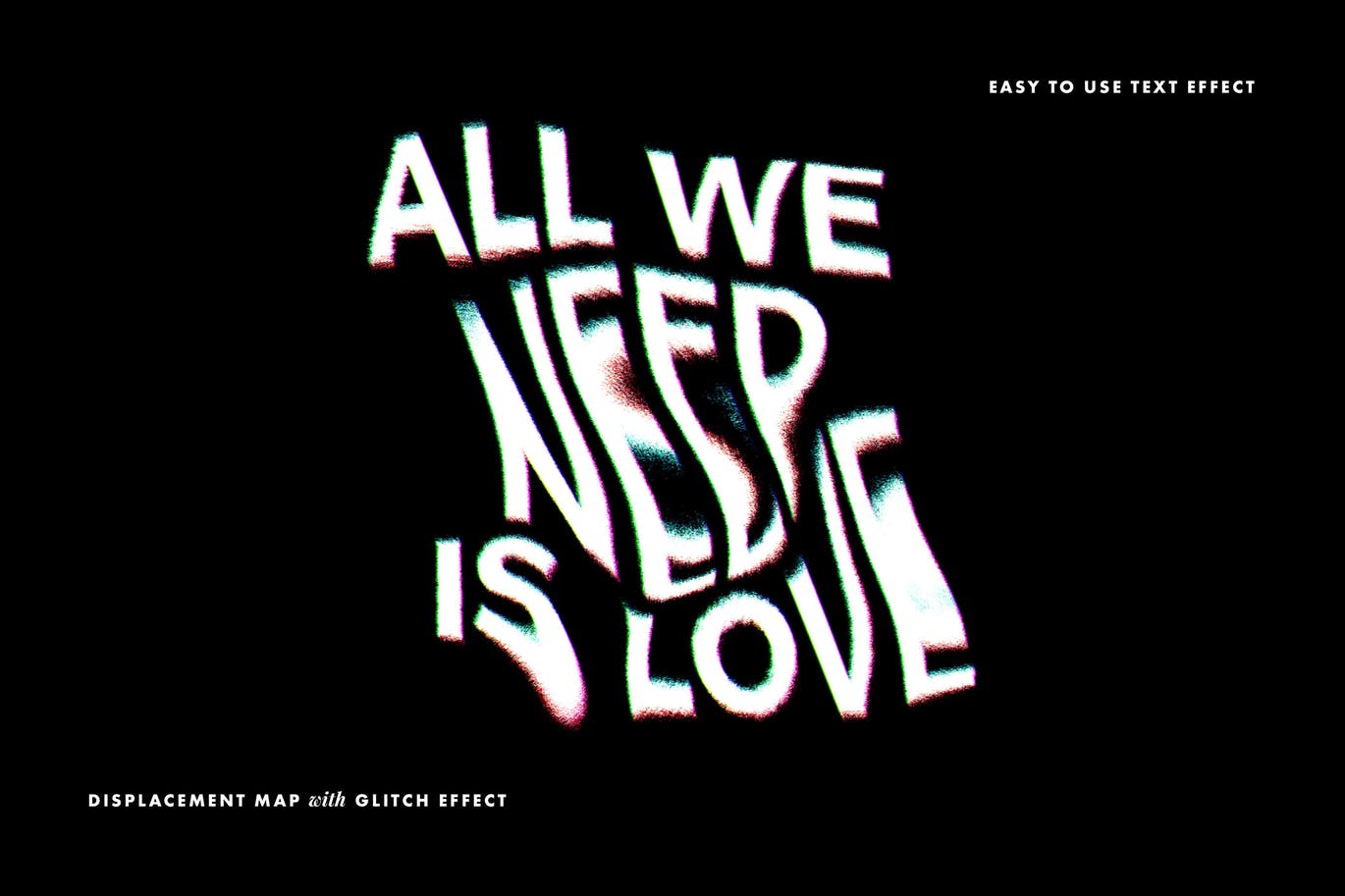 时尚高端抖音小故障风格文字效果图层样式