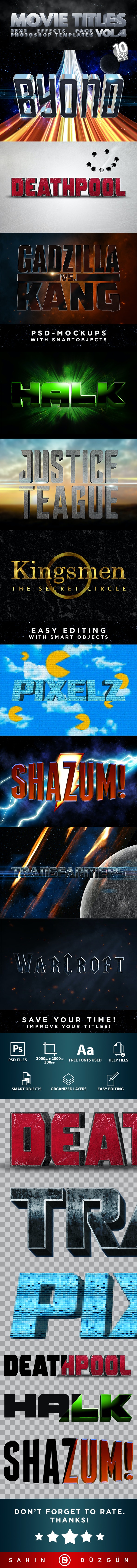 电影开场字幕文字效果/样机模板