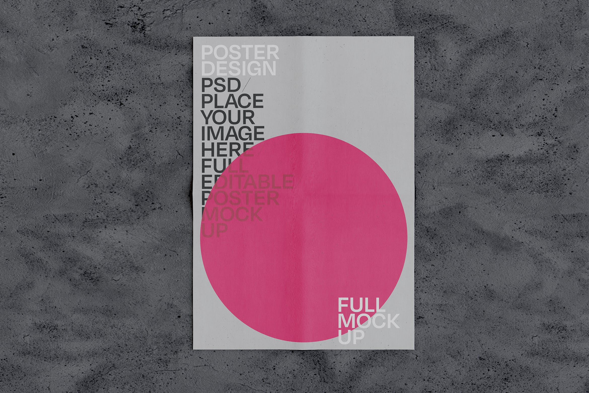 皱纹海报作品展示样机 Crumpled Poster Mockup