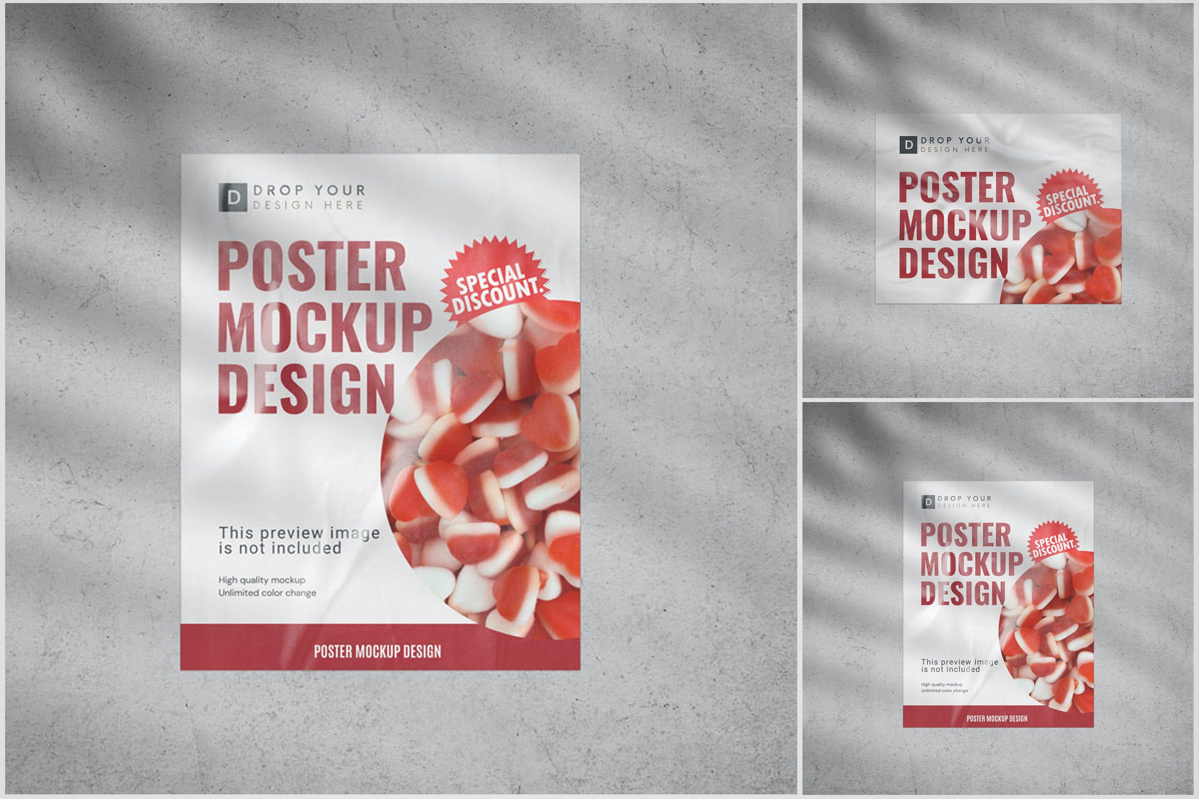 垂直&横向规格海报展示样机 Poster Mockup vertical and horizontal