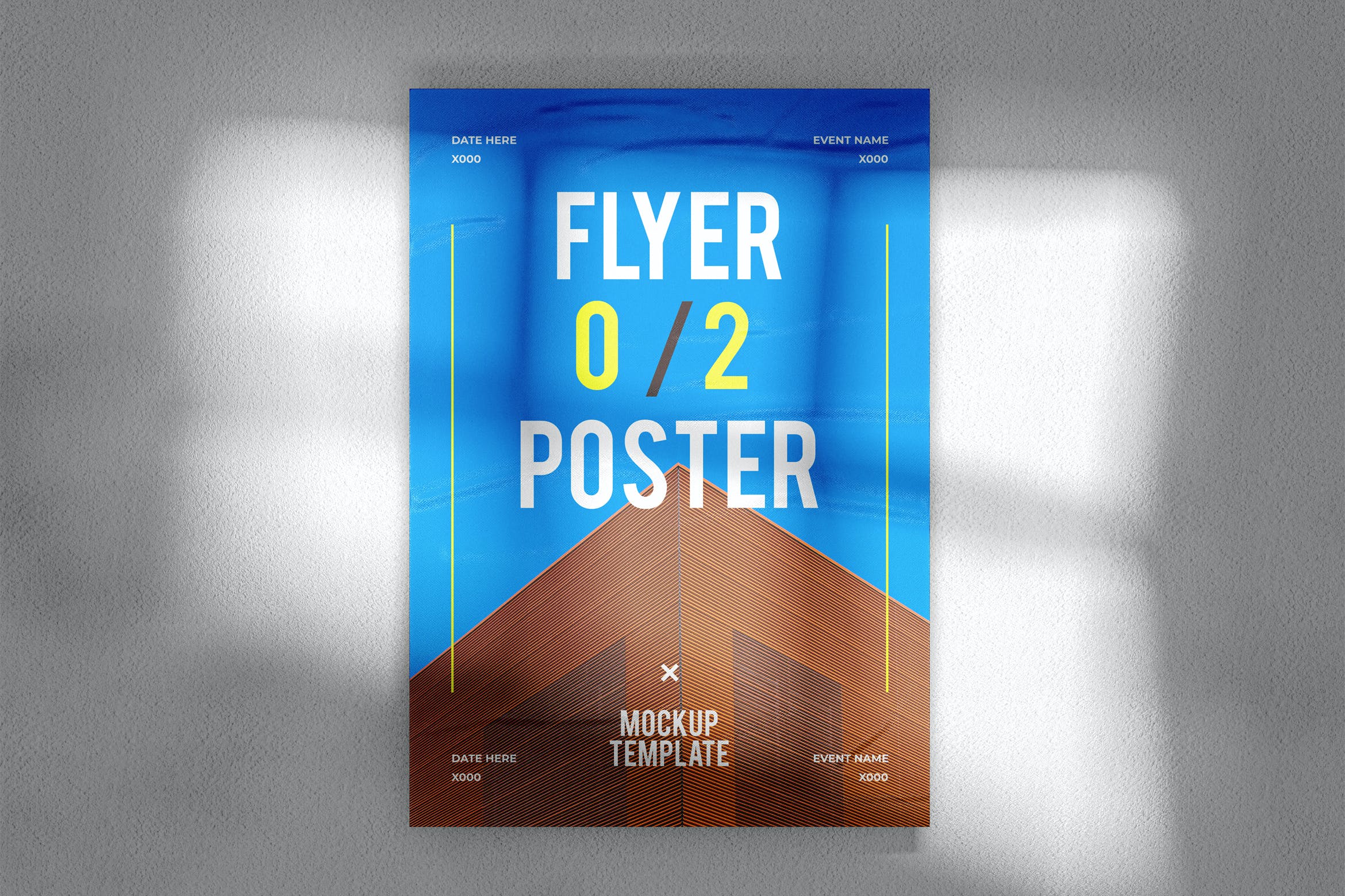 墙壁阴影海报展示样机模板 Wall Poster Mockup Template