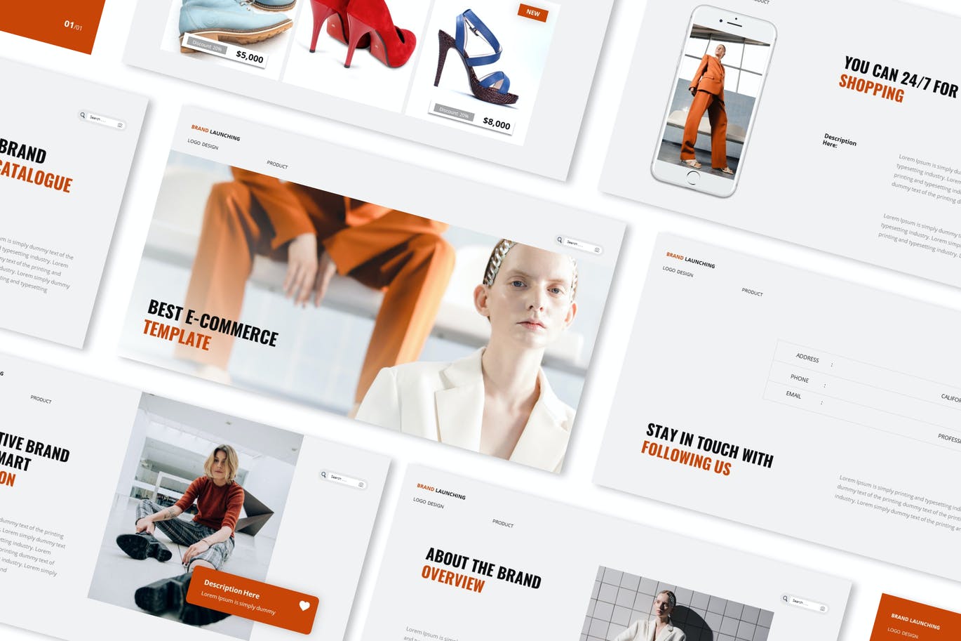 服装品牌产品发布会鞋子皮具PPT模版