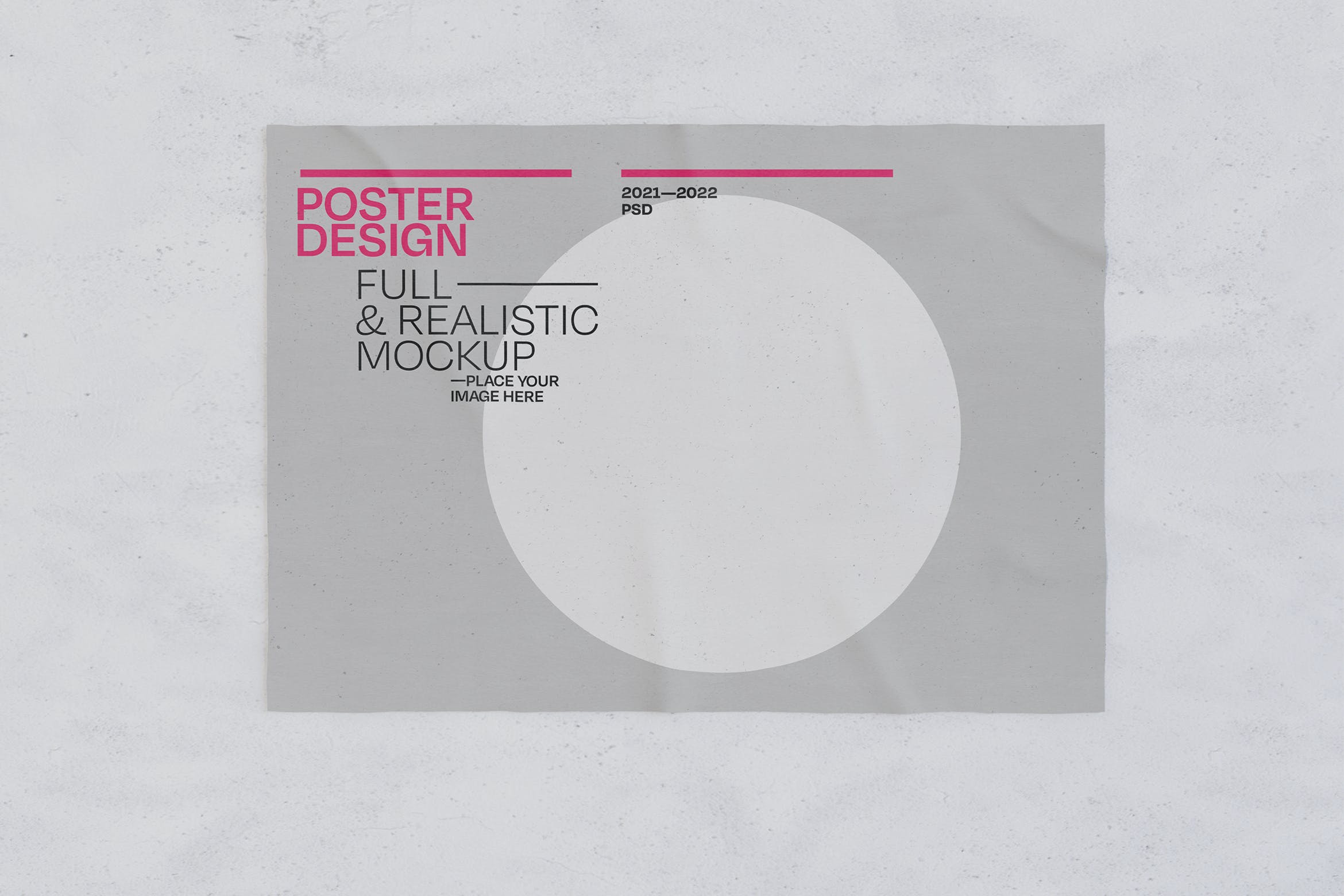 胶粘海报传单展示样机 Glued Poster Mockup