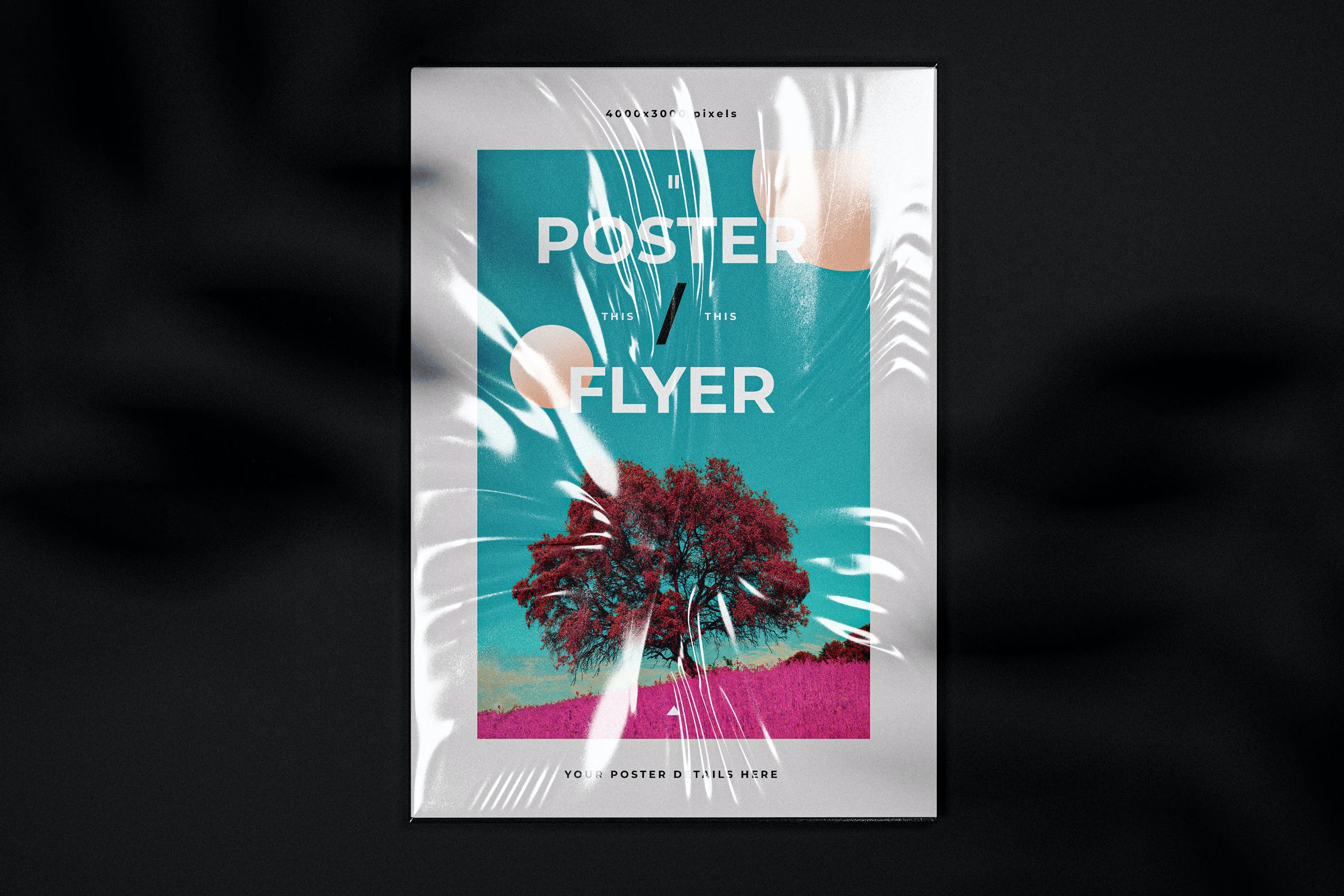 透明包装海报传单设计样机模板 Foil Poster Flyer Mockup Template