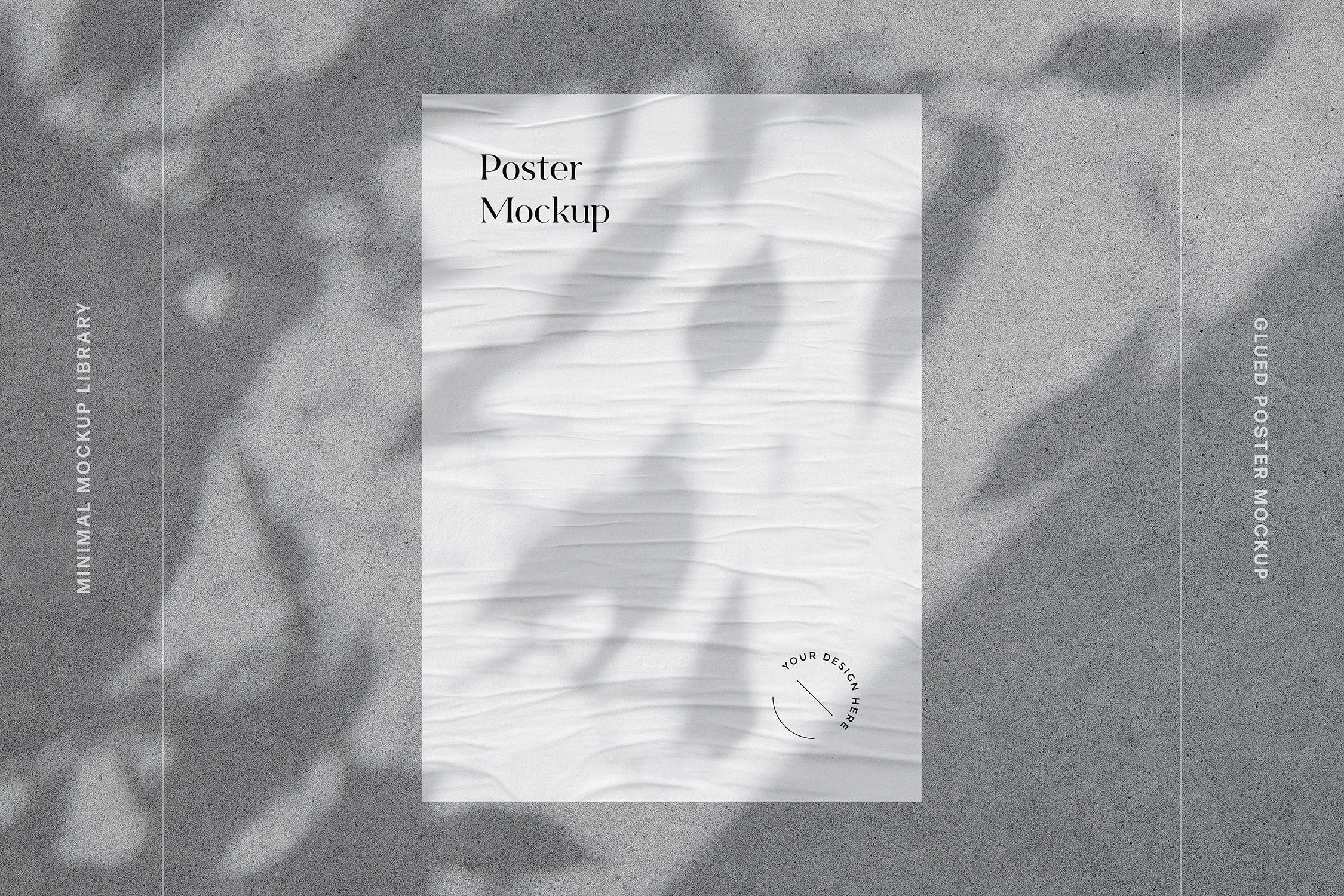 极简主义美学粘贴海报样机 Minimal Glued Poster Mockup