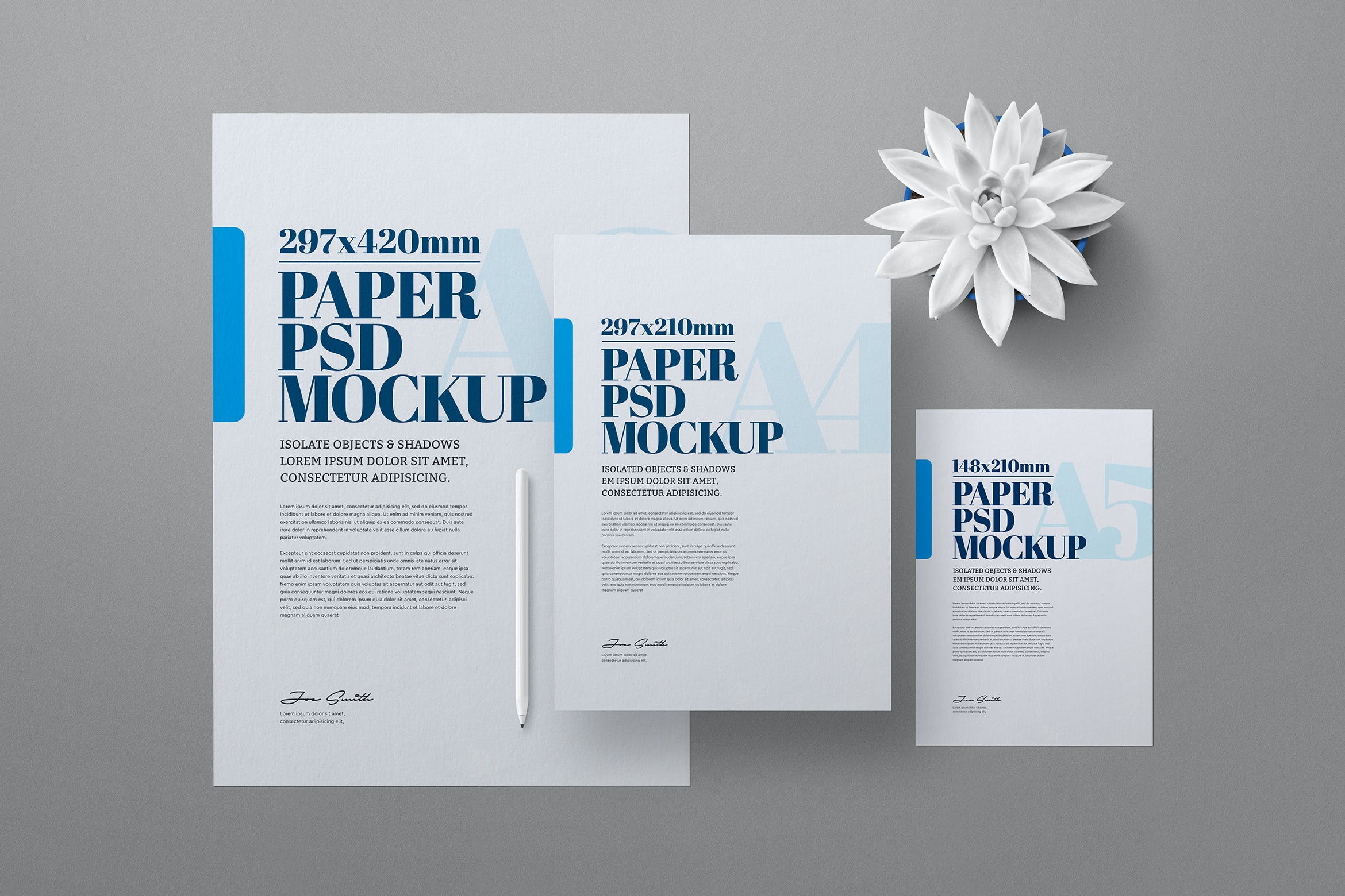 A3/A4/A5尺寸传单海报样机 A3 A4 A5 Flyer Poster Mockup