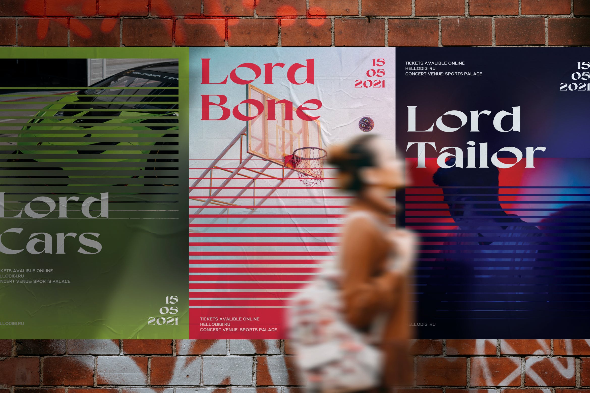 红砖墙艺术海报样机模板 Wall Poster Mockup