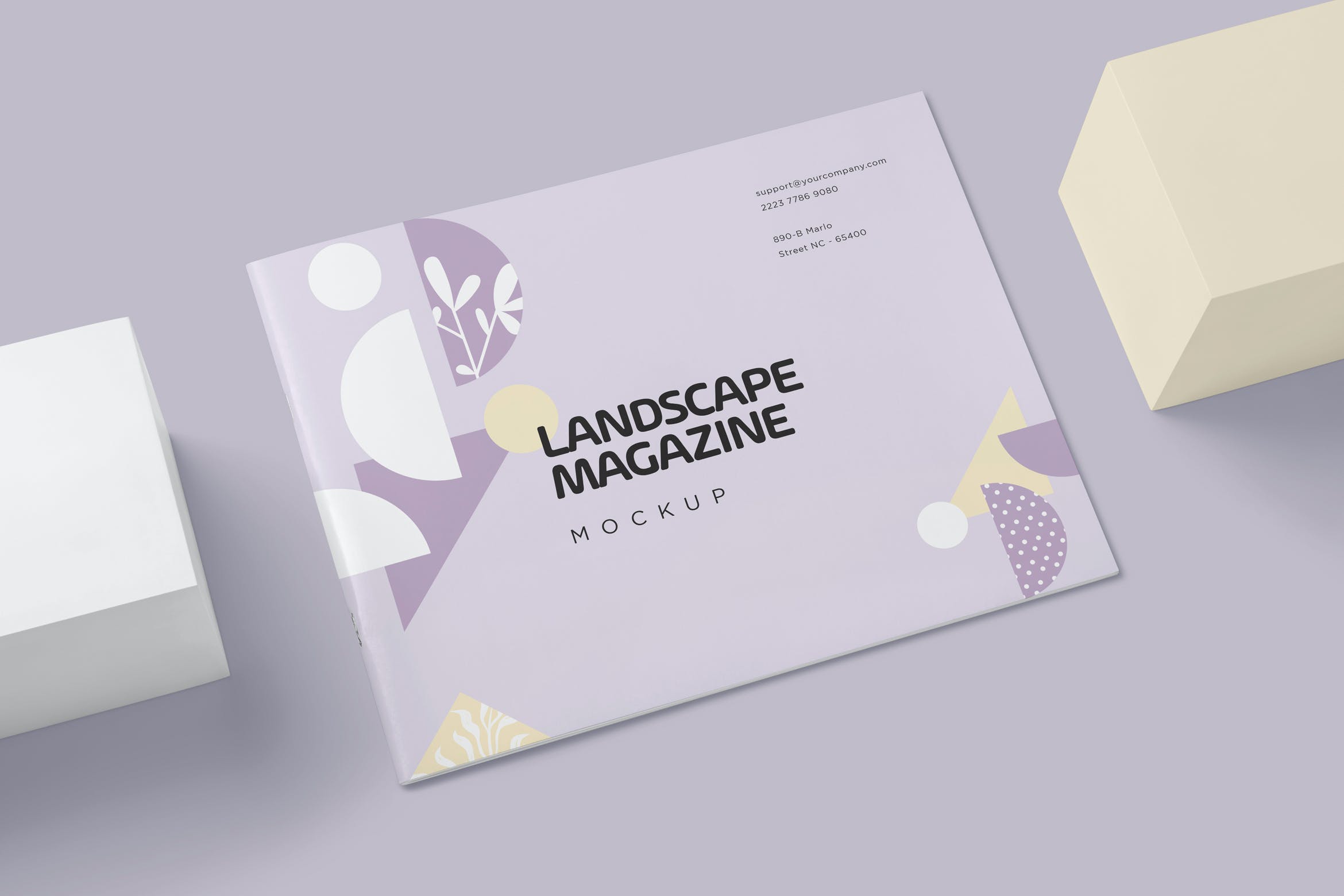 横版美国信纸尺寸杂志样机 Landscape US Letter Magazine Mockups