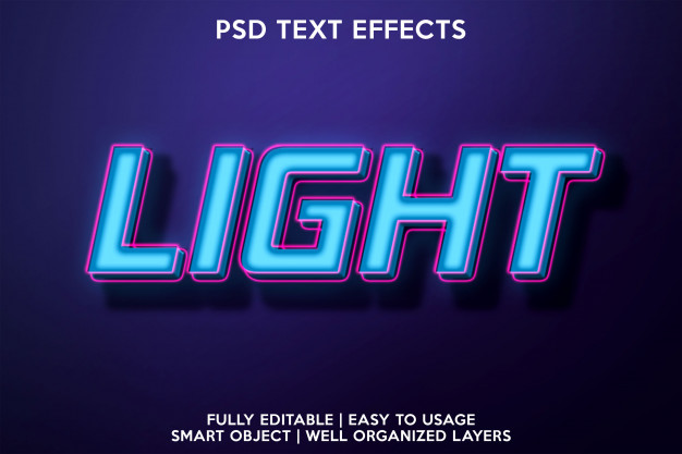 明亮的文字效果样式[PSD]
