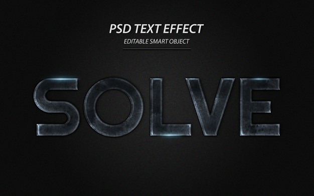 解决文字效果设计模板[PSD]