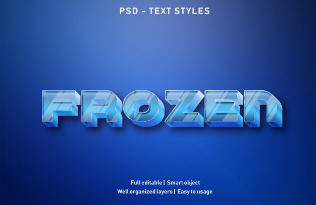 酷炫冰冻文本效果样式[PSD]