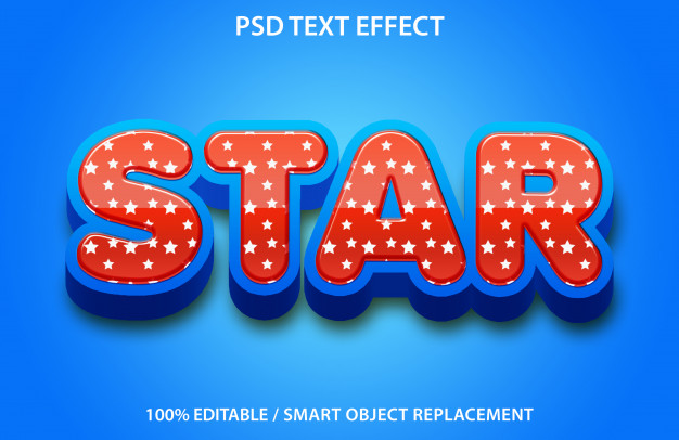 立体星星文本效果样式[PSD]