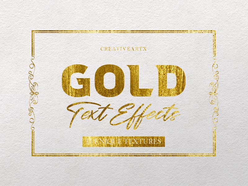 烫金效果的图层字体样式（PSD）