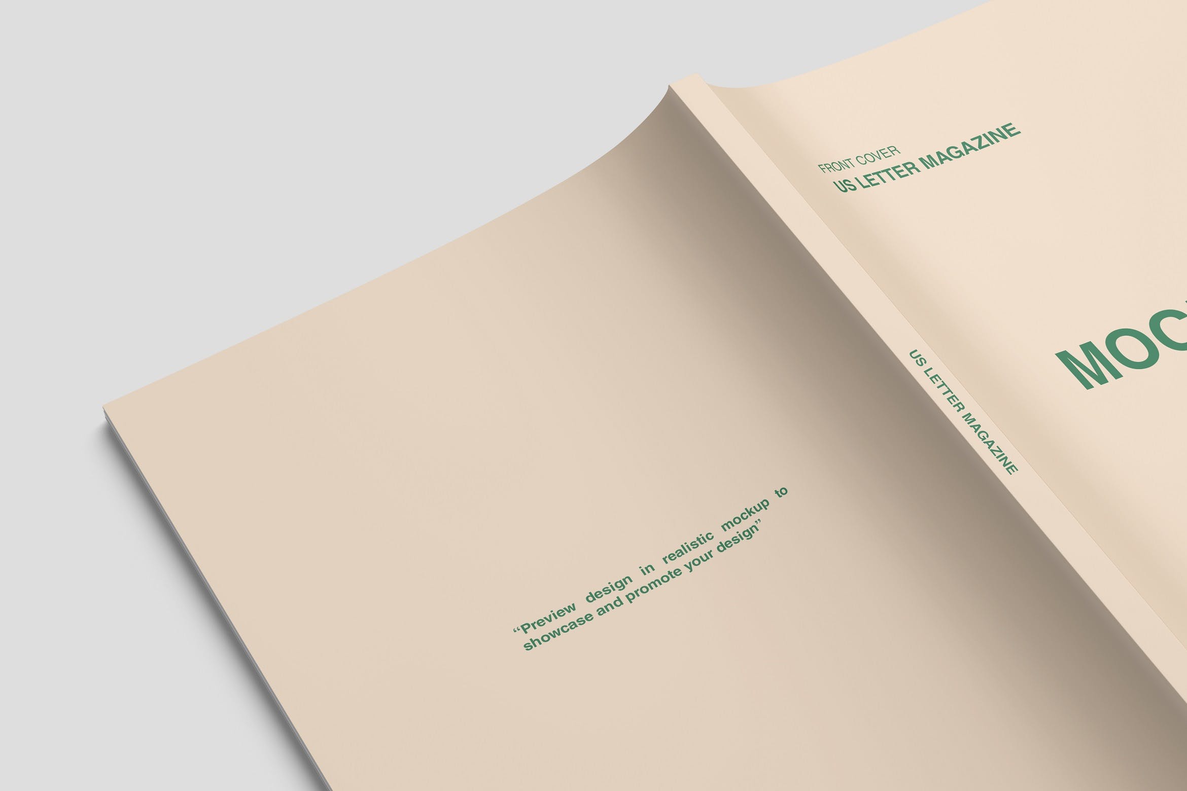 美国信纸尺寸杂志封面设计特写样机 Close up US Letter Magazine Cover Mockup