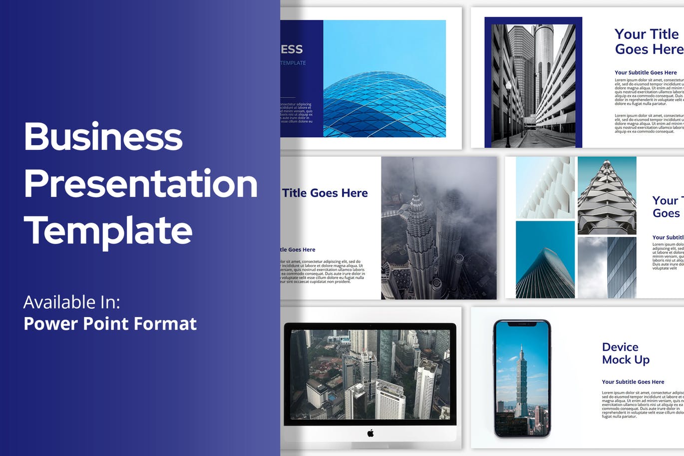 蓝色大气简约商务汇报PPT模版