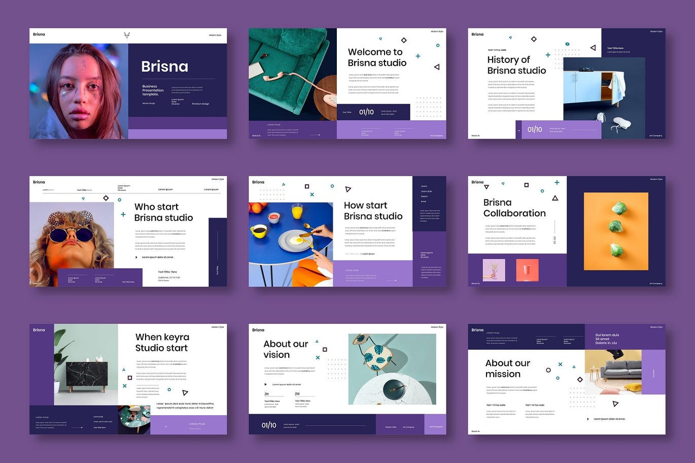 时尚紫色商务年终工作总结汇报PPT模板