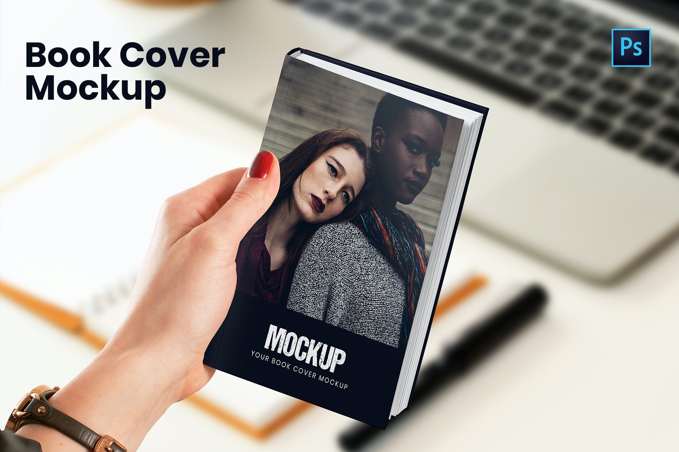 精装书籍封面设计PSD样机 Book Cover PSD Mockup