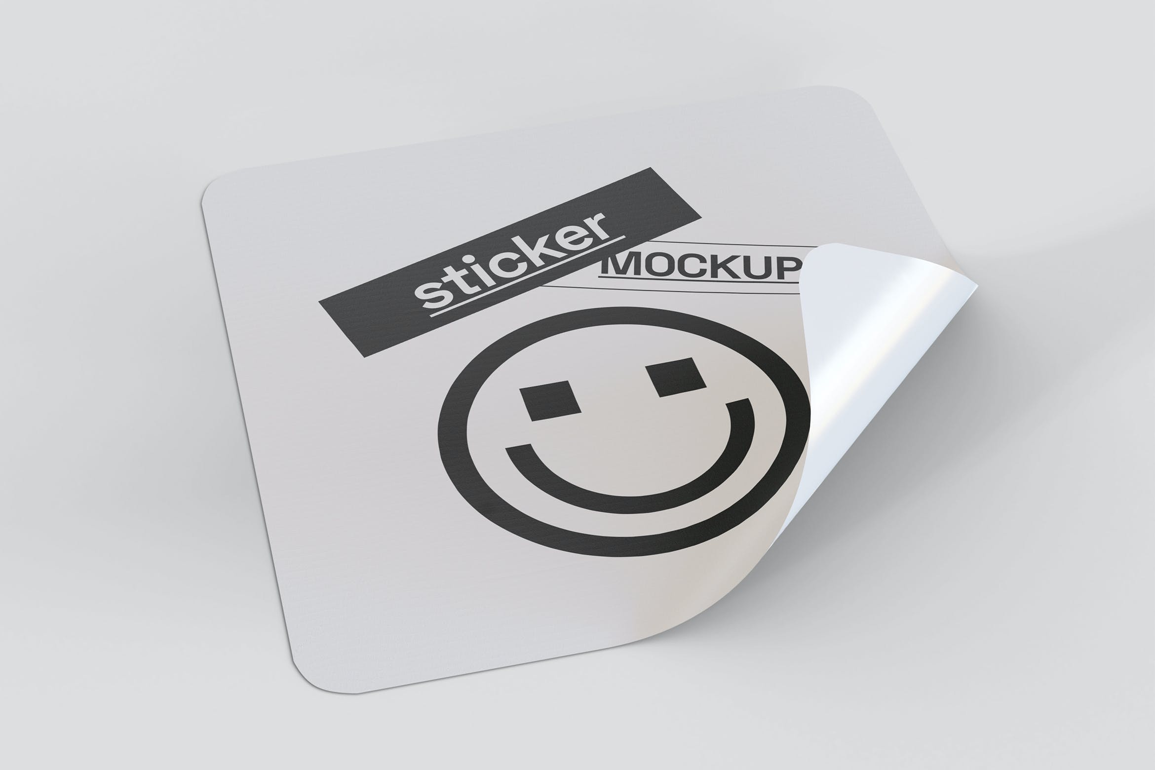 方形贴纸标签设计样机 Square Sticker Mockup