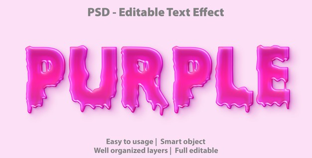 文字效果紫色模板[PSD]
