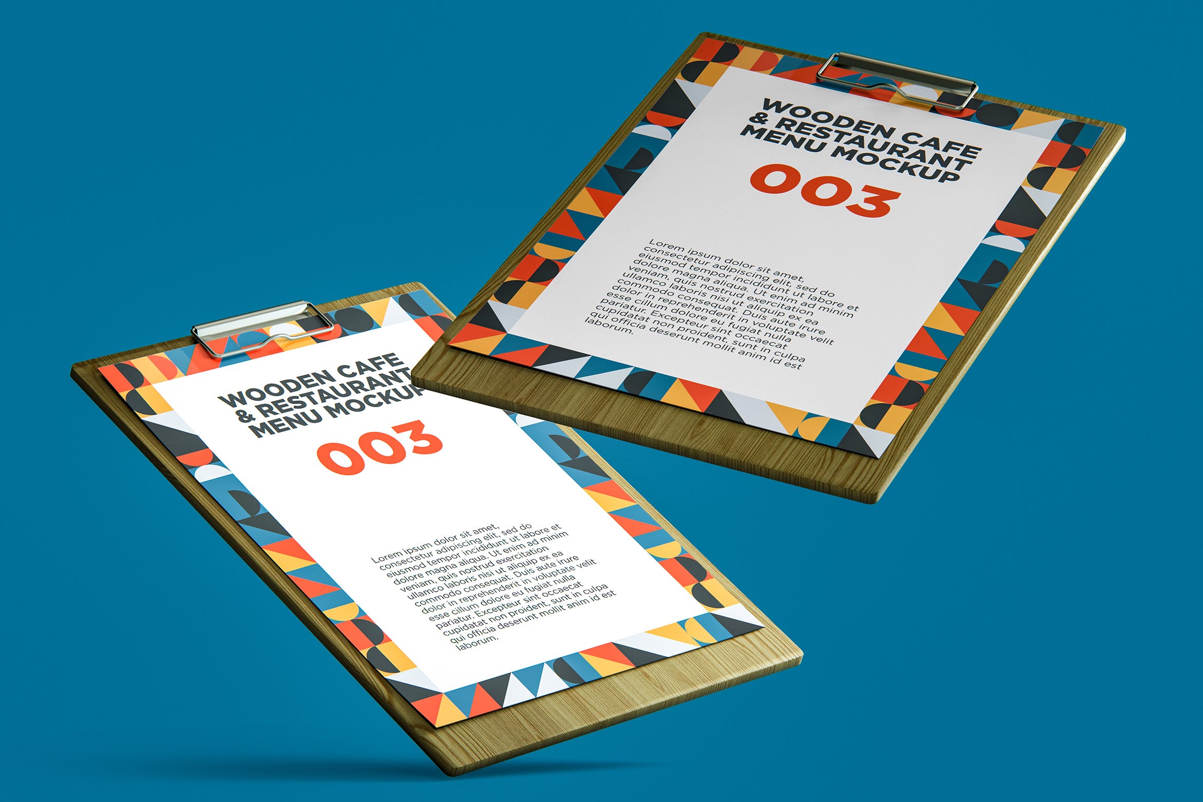 木制餐厅菜单/餐牌设计样机v3 Wooden Cafe & Restaurant Menu Mockup 003