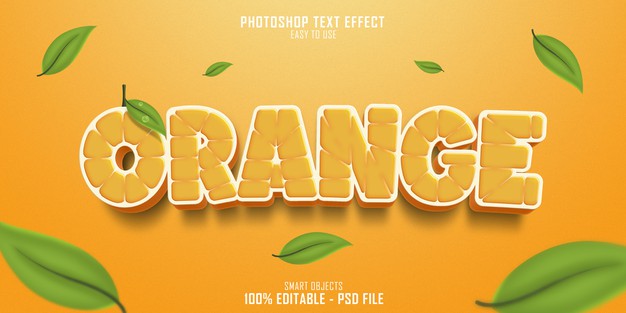 小清新橙色文本字体样式[PSD]