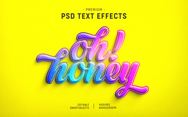 彩色渐变文本字体样式[PSD]