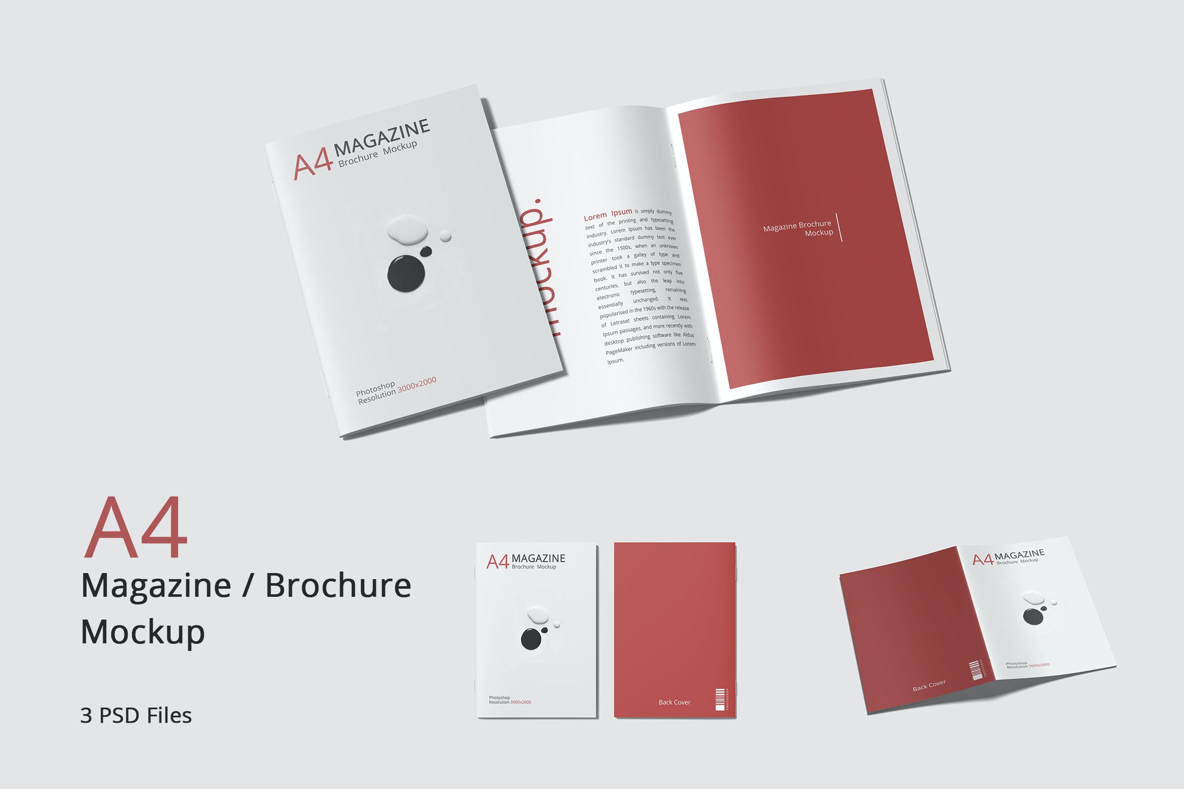 A4规格杂志手册效果图样机 A4 Magazine Brochure Mockup