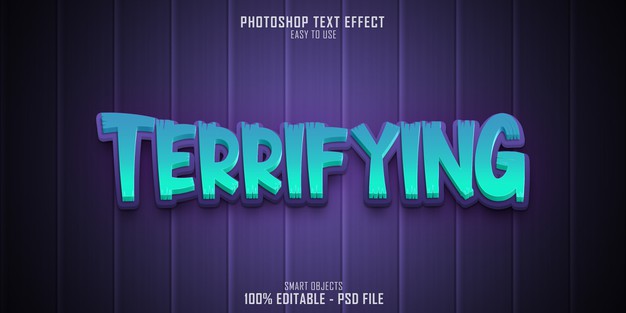 恐怖的3D文本风格样机[PSD]