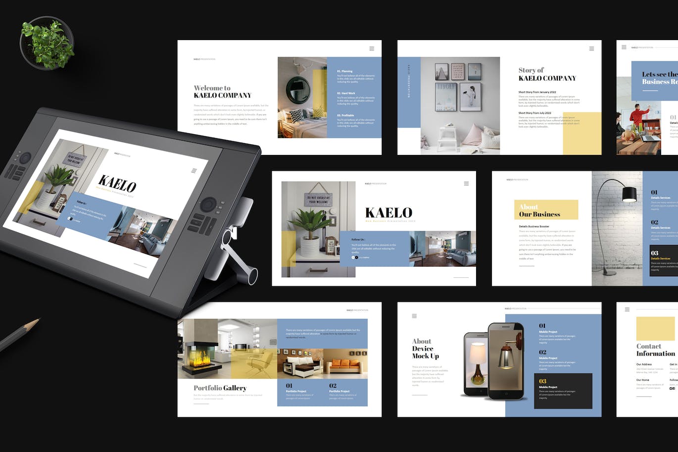 室内设计作品展示ppt模板