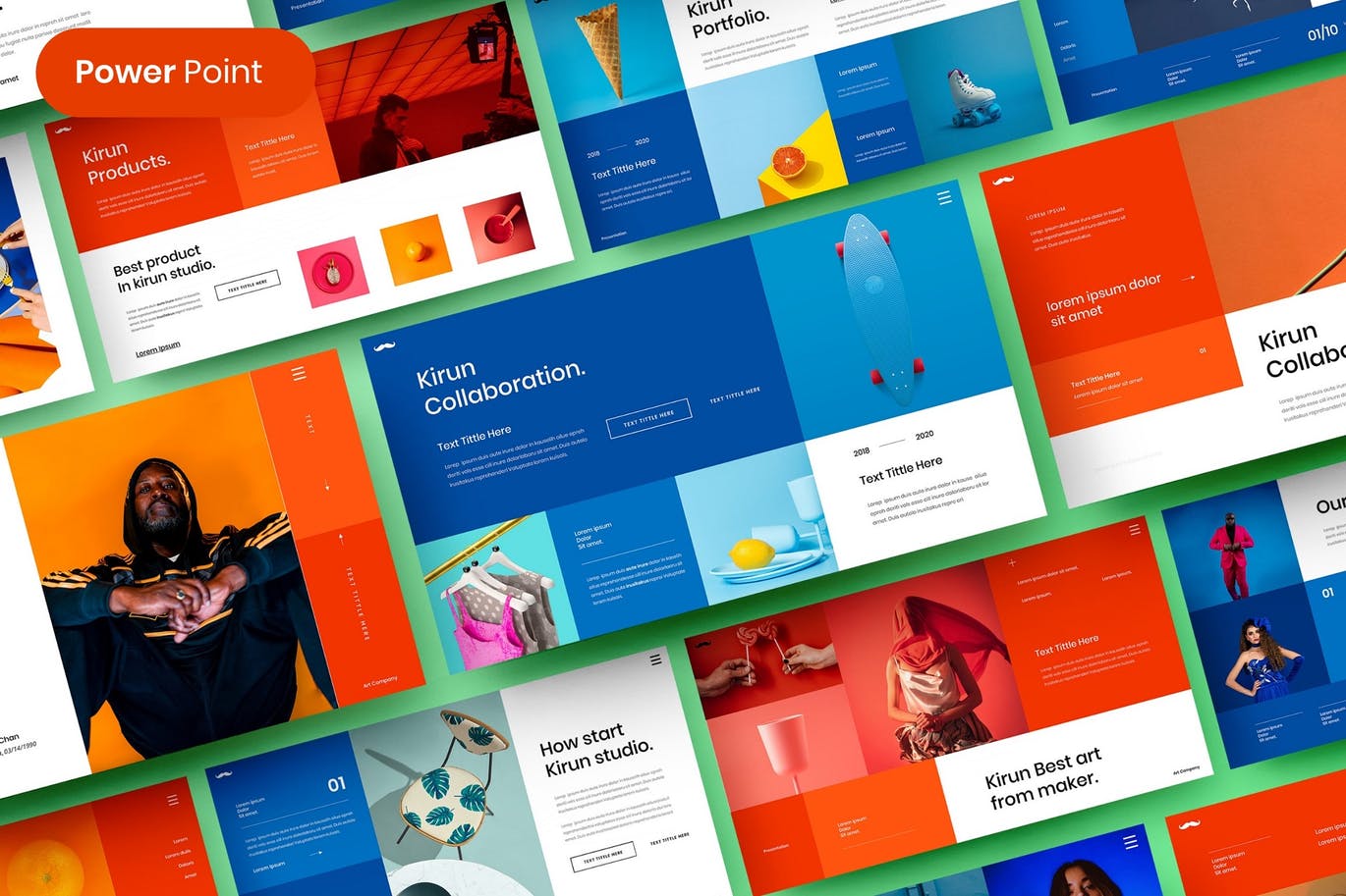 时尚高端清新绚丽配色的高品质商业商务powerpoint幻灯片演示模板（pptx）