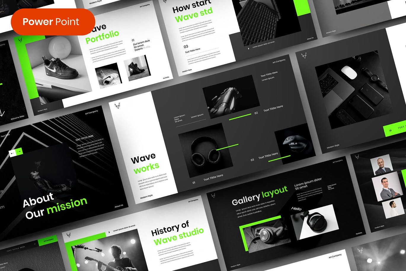 高端时尚简约多用途的商业商务powerpoint幻灯片演示模板（pptx）