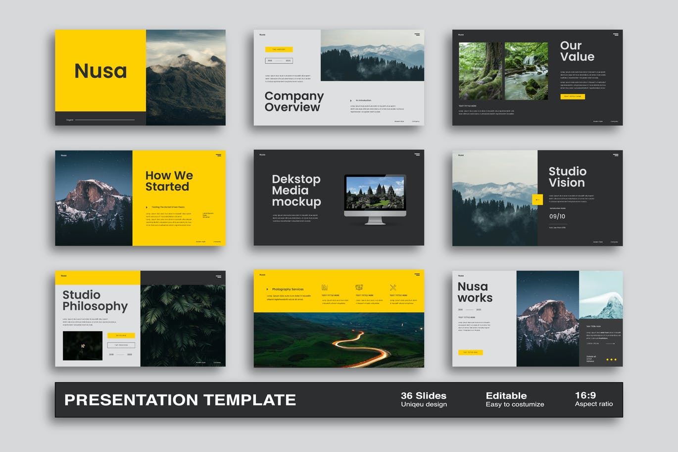 优雅时尚高端多用途的户外运动风格高品质powerpoint幻灯片演示模板（pptx）