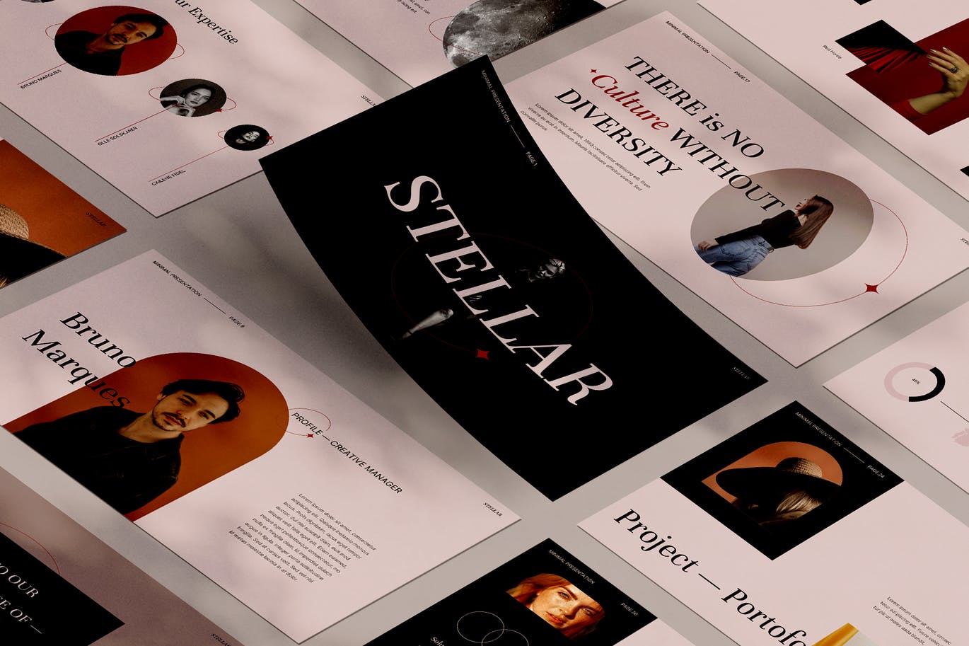 优雅时尚高端多用途的高品质powerpoint幻灯片演示模板（pptx）