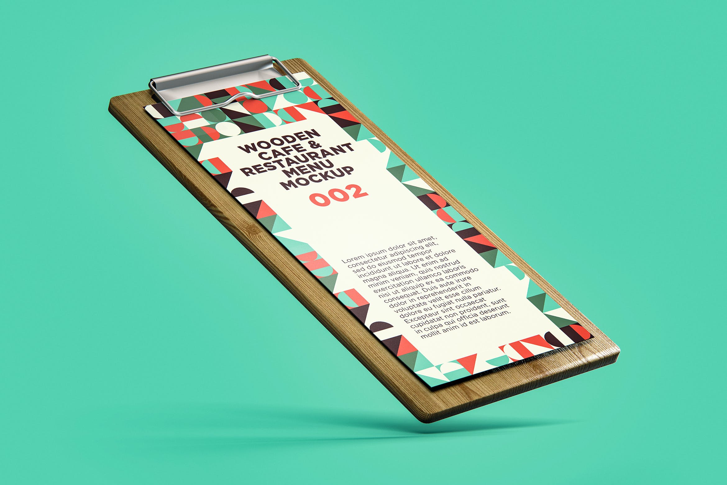 木制餐夹板&餐厅菜单样机模板v2 Wooden Cafe & Restaurant Menu Mockup 002