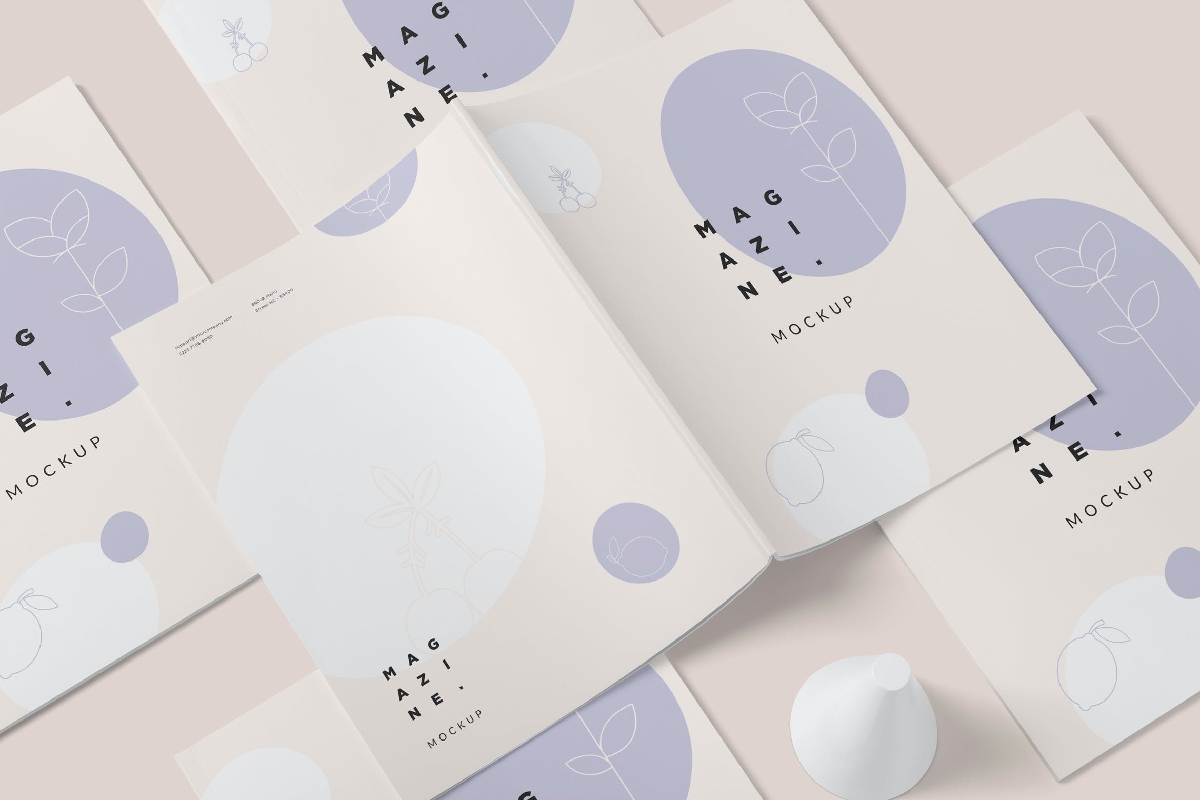 美国信纸8.5×11英寸杂志设计样机图素材 Magazine Mockup – US Letter 8.5×11 Inch Size