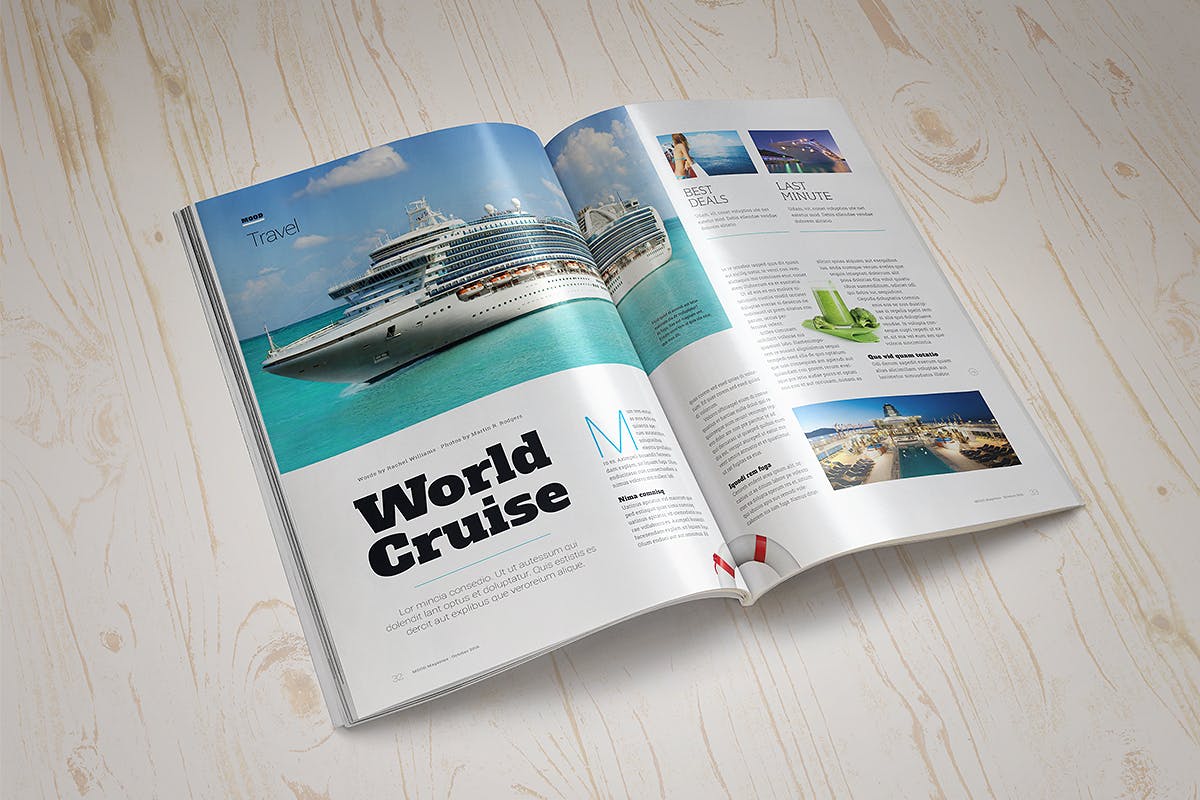 A4格式杂志内页＆封面样机模板V.2 Magazine Mock-Up Set 2