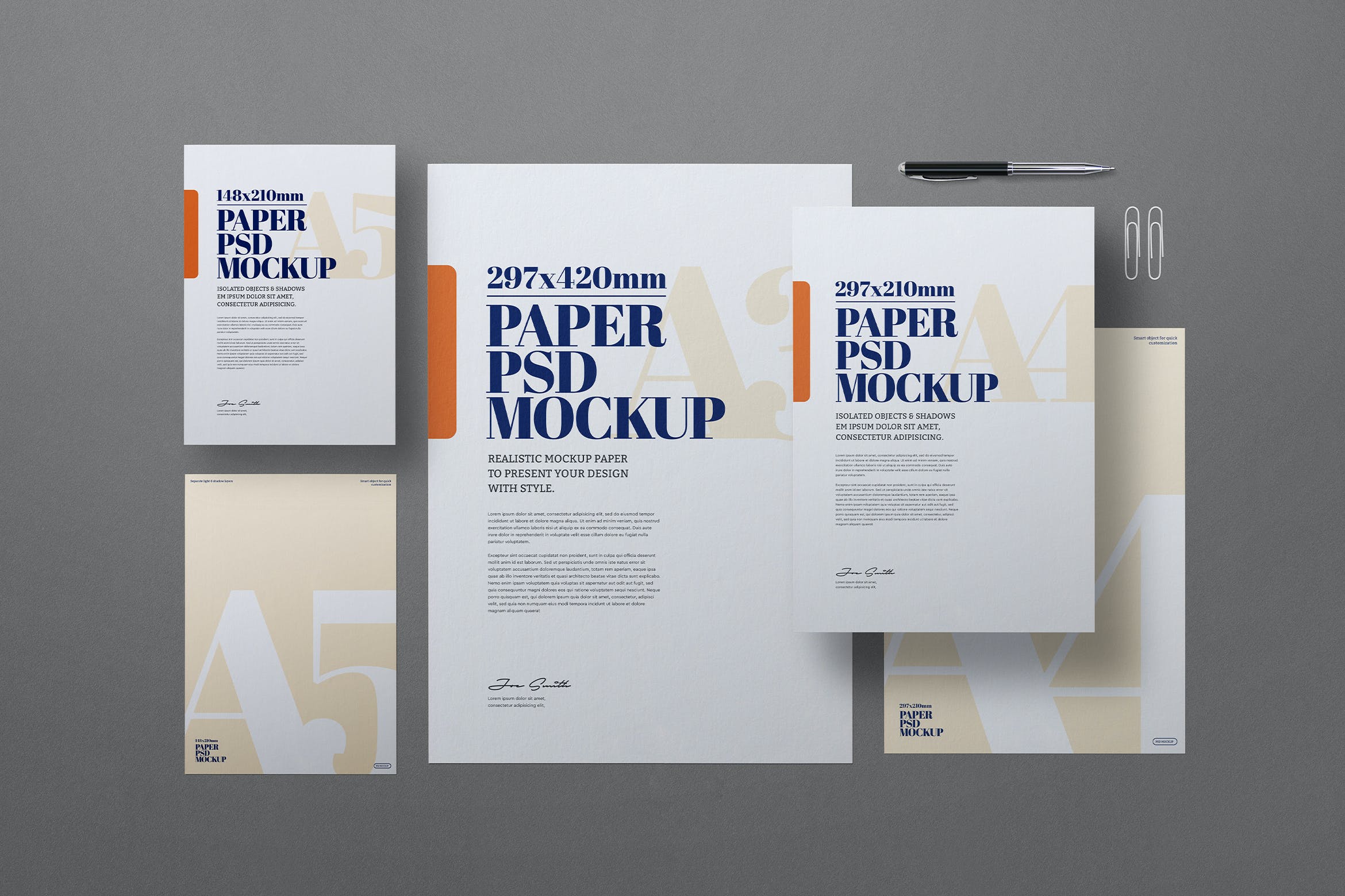 A3/A4/A5尺寸传单海报样机素材 A3 A4 A5 Flyer Poster Mockup