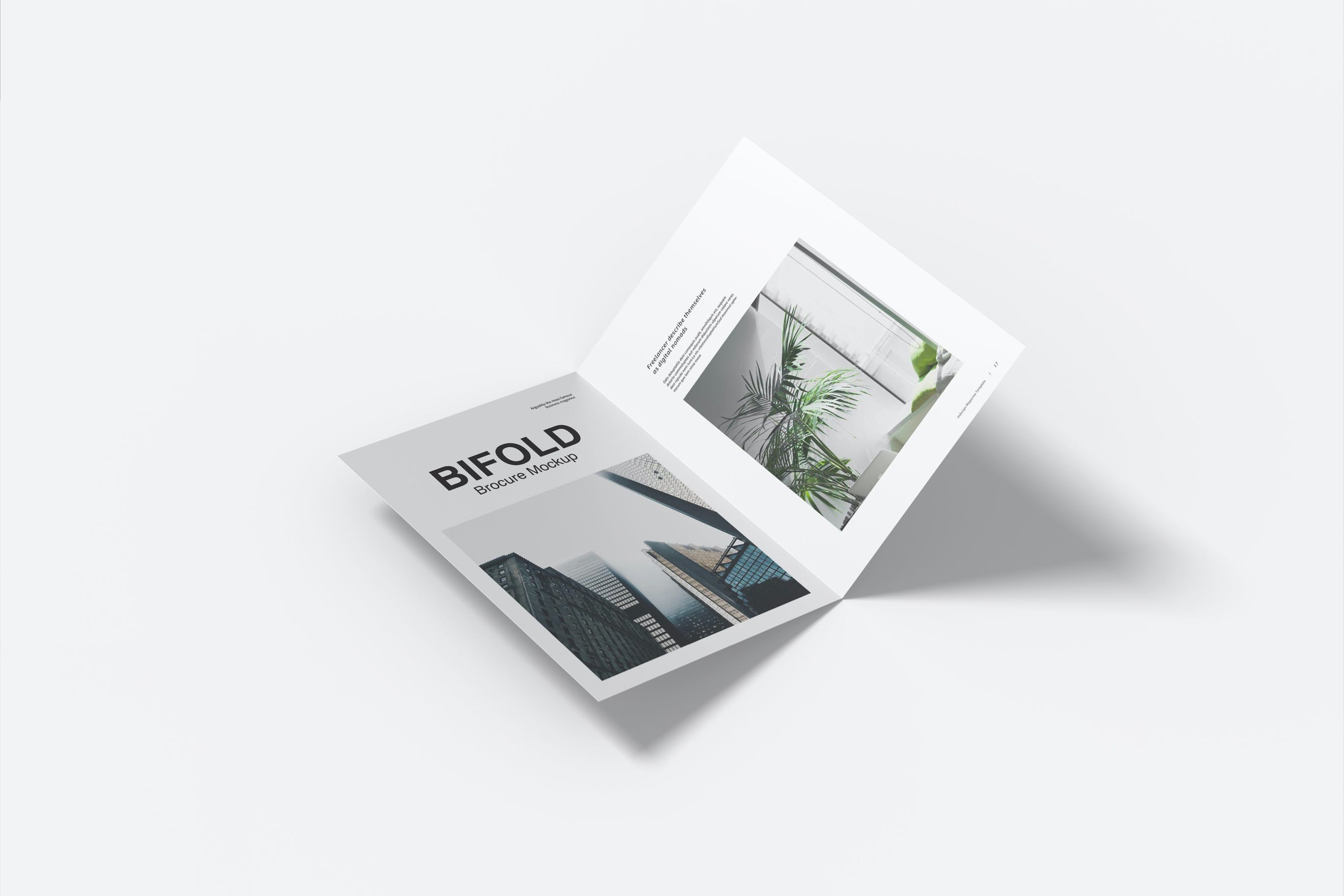 双折页广告宣传单设计样机模板v1 Bifold Mockup V1