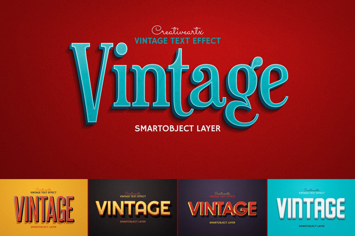 时尚的高端3D立体复古图层样式集合