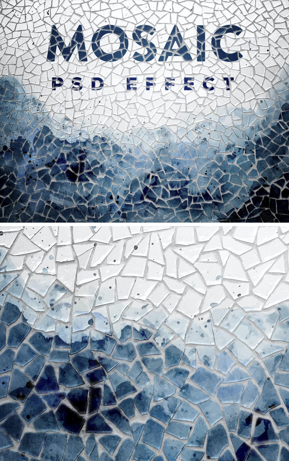 高端震撼的破碎玻璃镜子马赛克照片效果样机图层样式