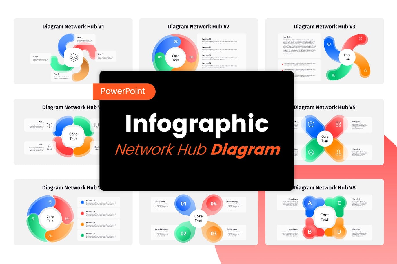 4色图表数据展示PPT模板