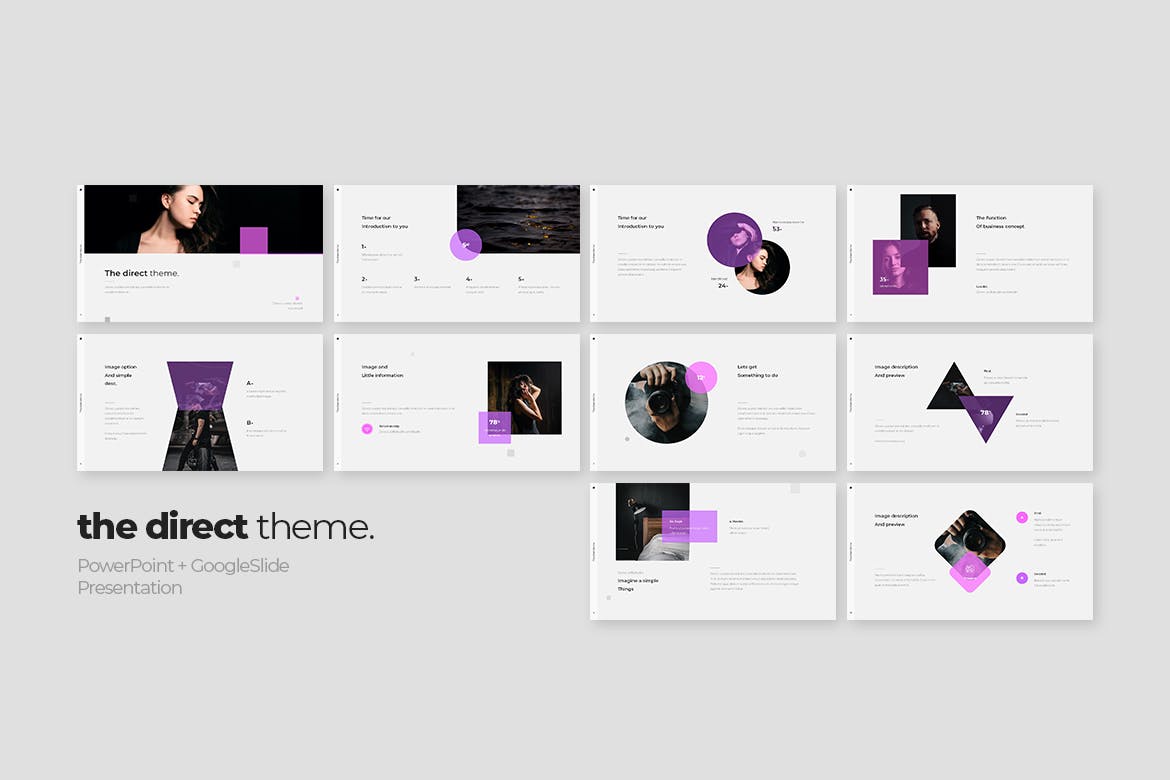 THE DIRECT – 极简时尚视觉主题ppt模板