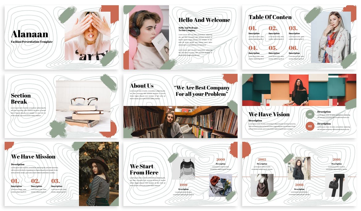 图文排版创意谷歌幻灯片模板Google Slides