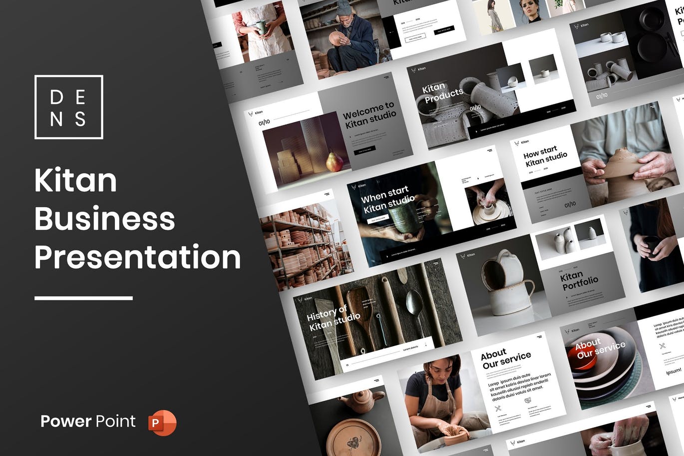 高端时尚专业的高品质商业商务powerpoint幻灯片演示模板（pptx）